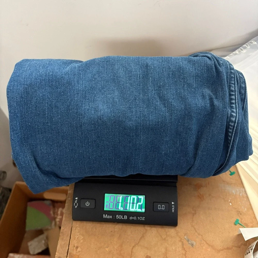 UNIQLO Adjustable Denim Cargo Pants Mens Size L Waist 33-36 In Blue